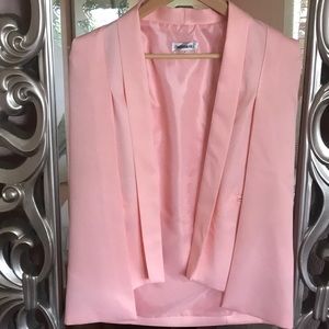 Designer inspired soft pink cape blazer